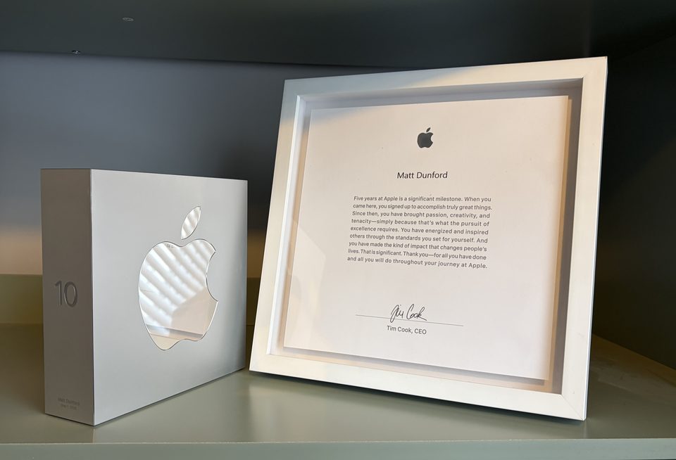 Matt's Apple tenure awards